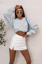 Women's Sweatshirt Loose Fit Crew Neck Logo Stretch Cotton – Sweatshirt | GUOCALI – view 23