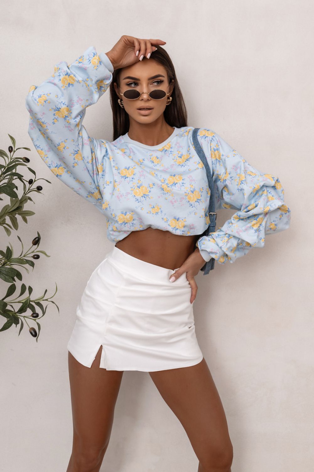 Women's Sweatshirt Loose Fit Crew Neck Logo Stretch Cotton – Sweatshirt | GUOCALI – view 23