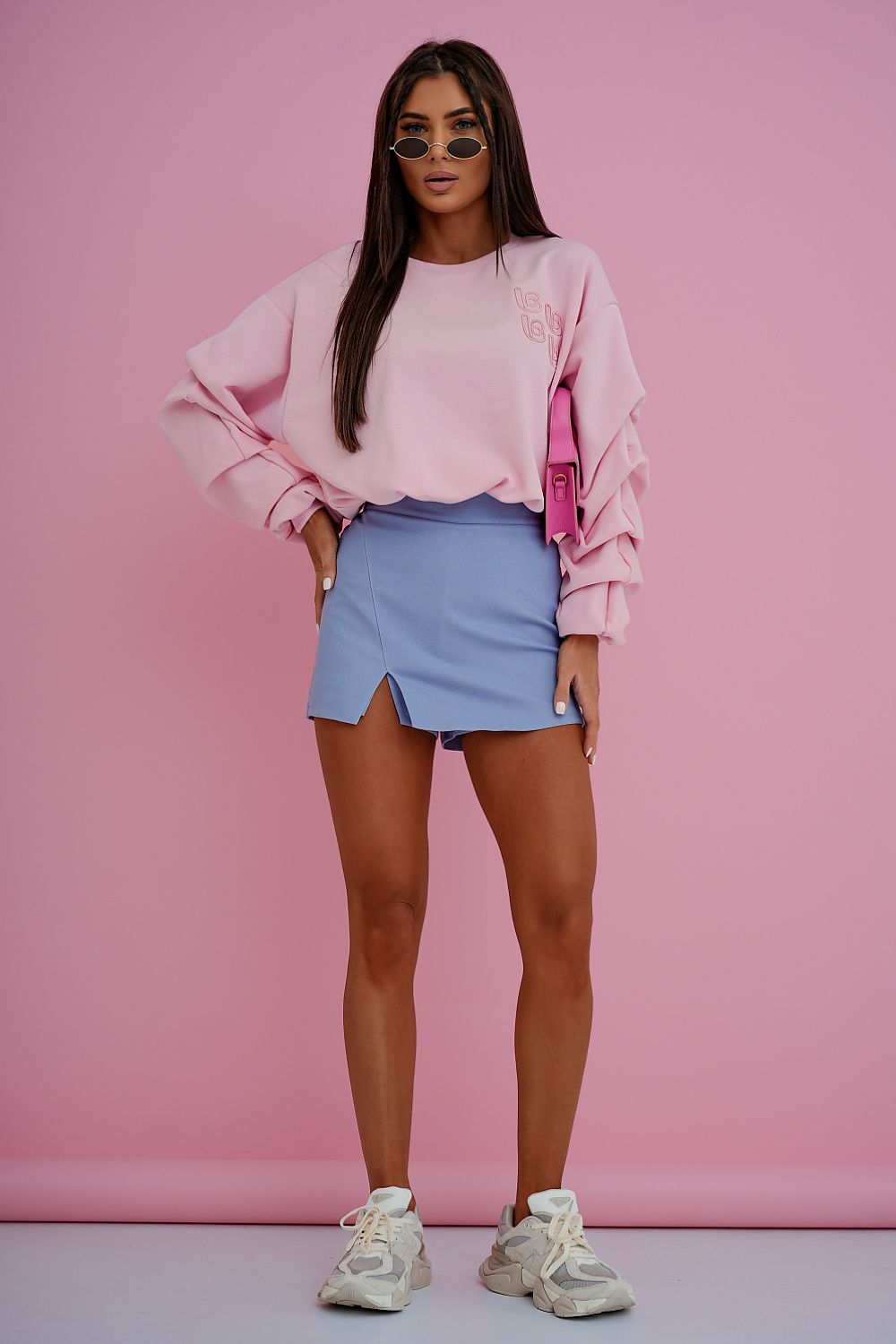 Women's Sweatshirt Loose Fit Crew Neck Logo Stretch Cotton – Sweatshirt | GUOCALI – view 6