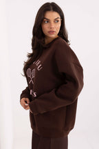 Women's Sweatshirt Loose Fit Front Embroidery Cotton Blend – Sweatshirt | GUOCALI – view 2