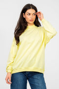 Women's Sweatshirt Mock Neck Stretch Cotton Yellow – Sweatshirt | GUOCALI