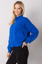 Women's sweatshirt Mock Neck Full-Zip Split Pockets Cotton Blend – view 6