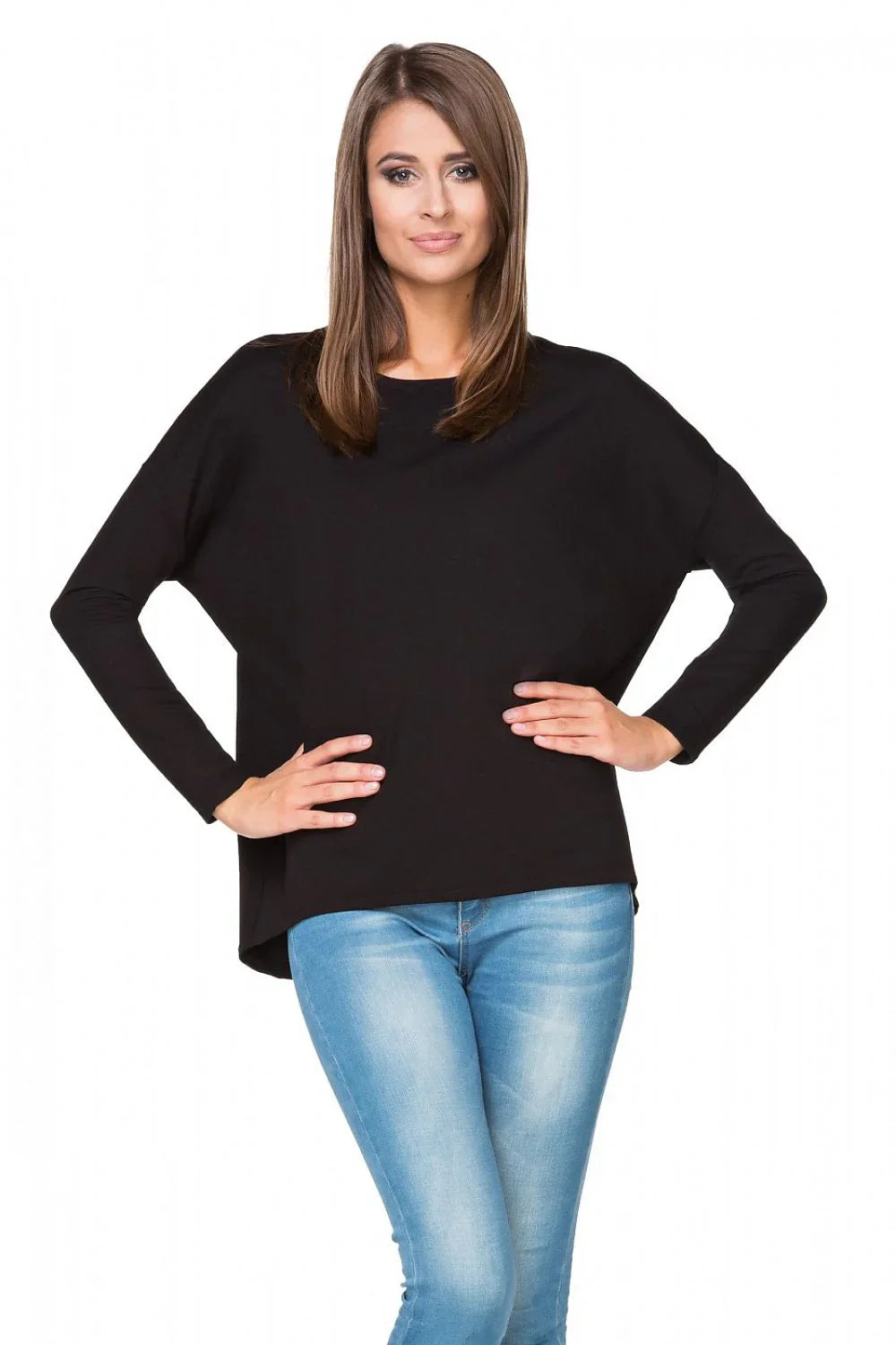 Women's sweatshirt Oversized Crew Neck Stretch Cotton Blend – view 10