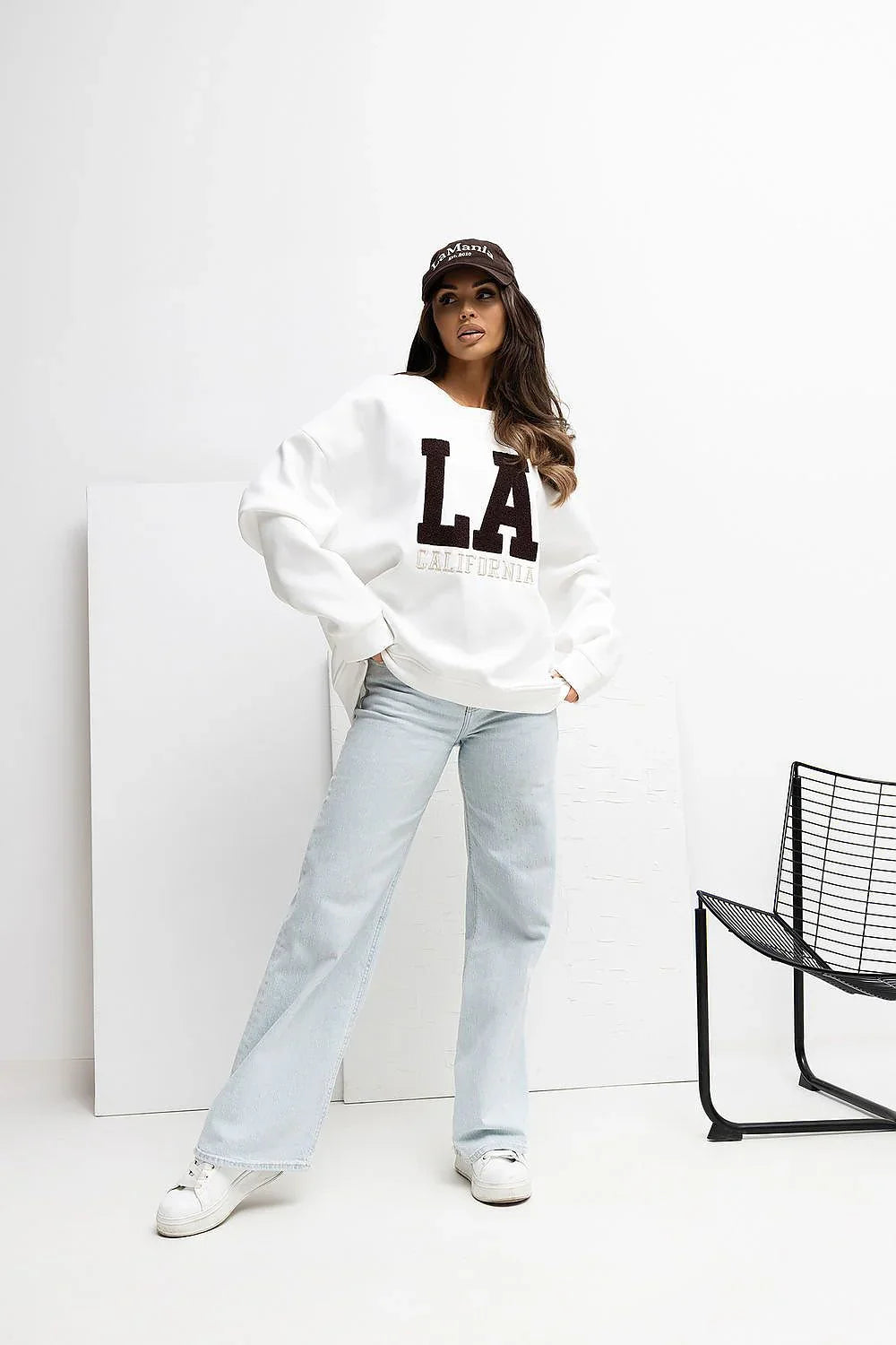 Women's sweatshirt Oversized Embroidered Logo Crew Neck – view 11