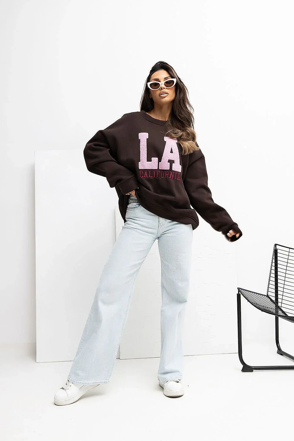 Women's sweatshirt Oversized Embroidered Logo Crew Neck – view 14