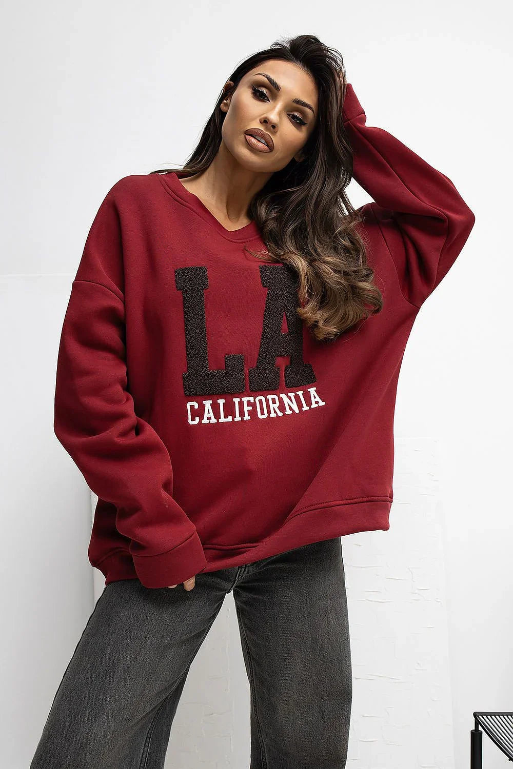 Women's sweatshirt Oversized Embroidered Logo Crew Neck – view 6