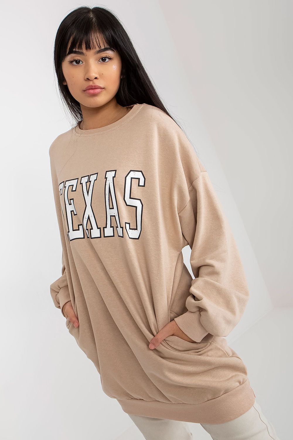 Women's Sweatshirt Oversized Longline College Print Side Pockets – Sweatshirt | GUOCALI – view 10