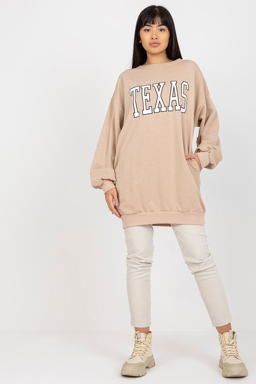 Women's Sweatshirt Oversized Longline College Print Side Pockets – Sweatshirt | GUOCALI – view 11