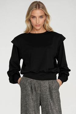 Women's Sweatshirt Oversized Shoulder Pads Crew Neck – Sweatshirt | GUOCALI