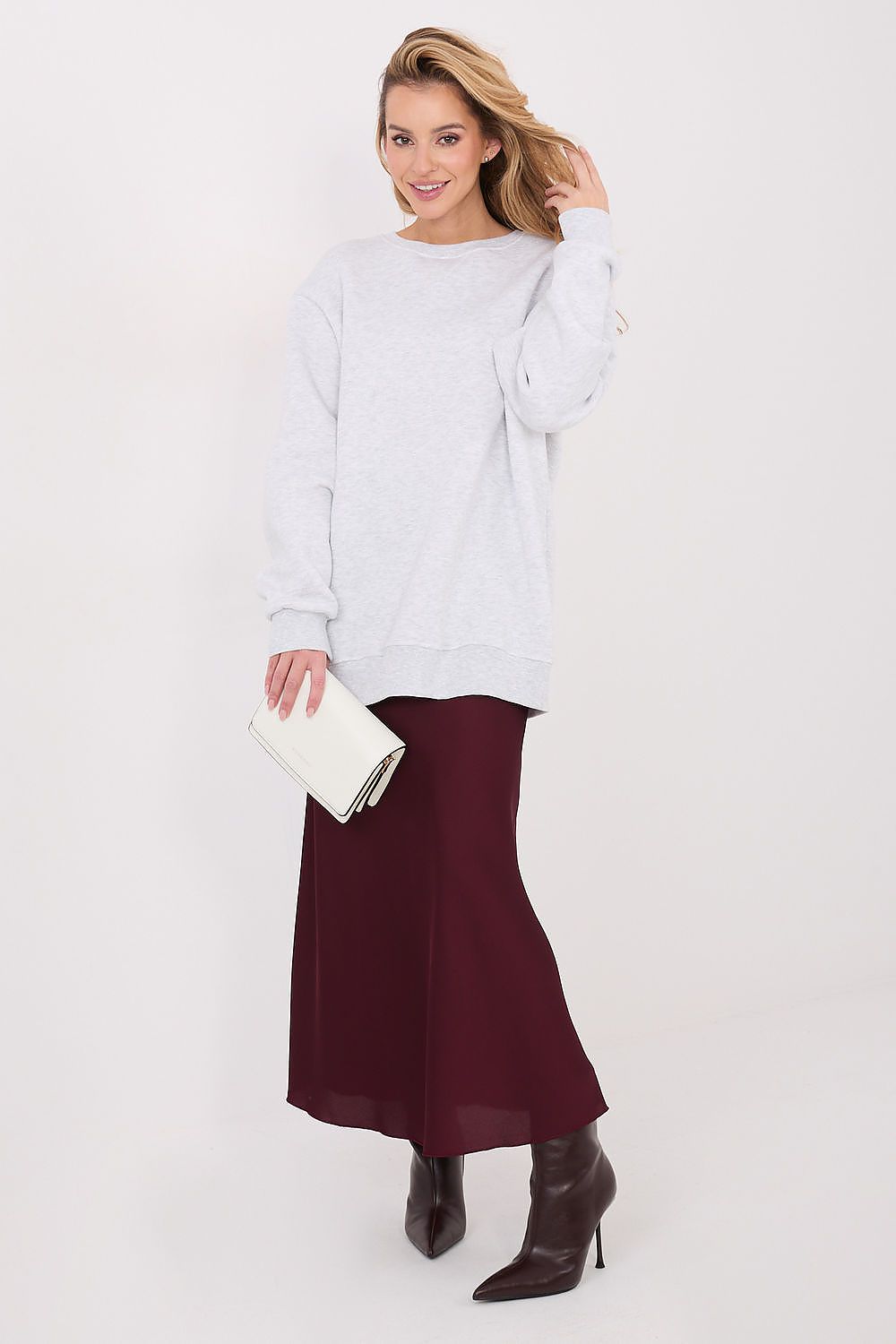 Women's Sweatshirt Plain Crew Neck Loose Fit Cotton Blend – Sweatshirt | GUOCALI – view 6
