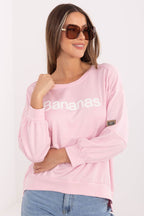 Women's Sweatshirt Round Neck Letter Print Regular Fit – Sweatshirt | GUOCALI