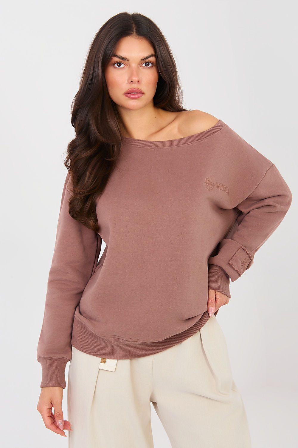 Women's Sweatshirt Sleeve Embroidery Cotton Blend – Sweatshirt | GUOCALI – view 8