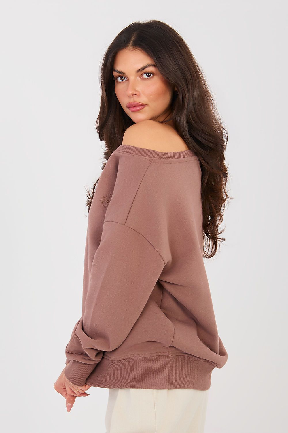 Women's Sweatshirt Sleeve Embroidery Cotton Blend – Sweatshirt | GUOCALI – view 9