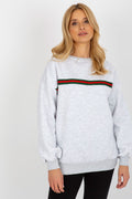 Women's Sweatshirt Striped Crew Neck Grey – Sweatshirt | GUOCALI