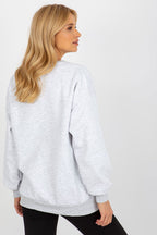 Women's Sweatshirt Striped Crew Neck Grey – Sweatshirt | GUOCALI – view 3