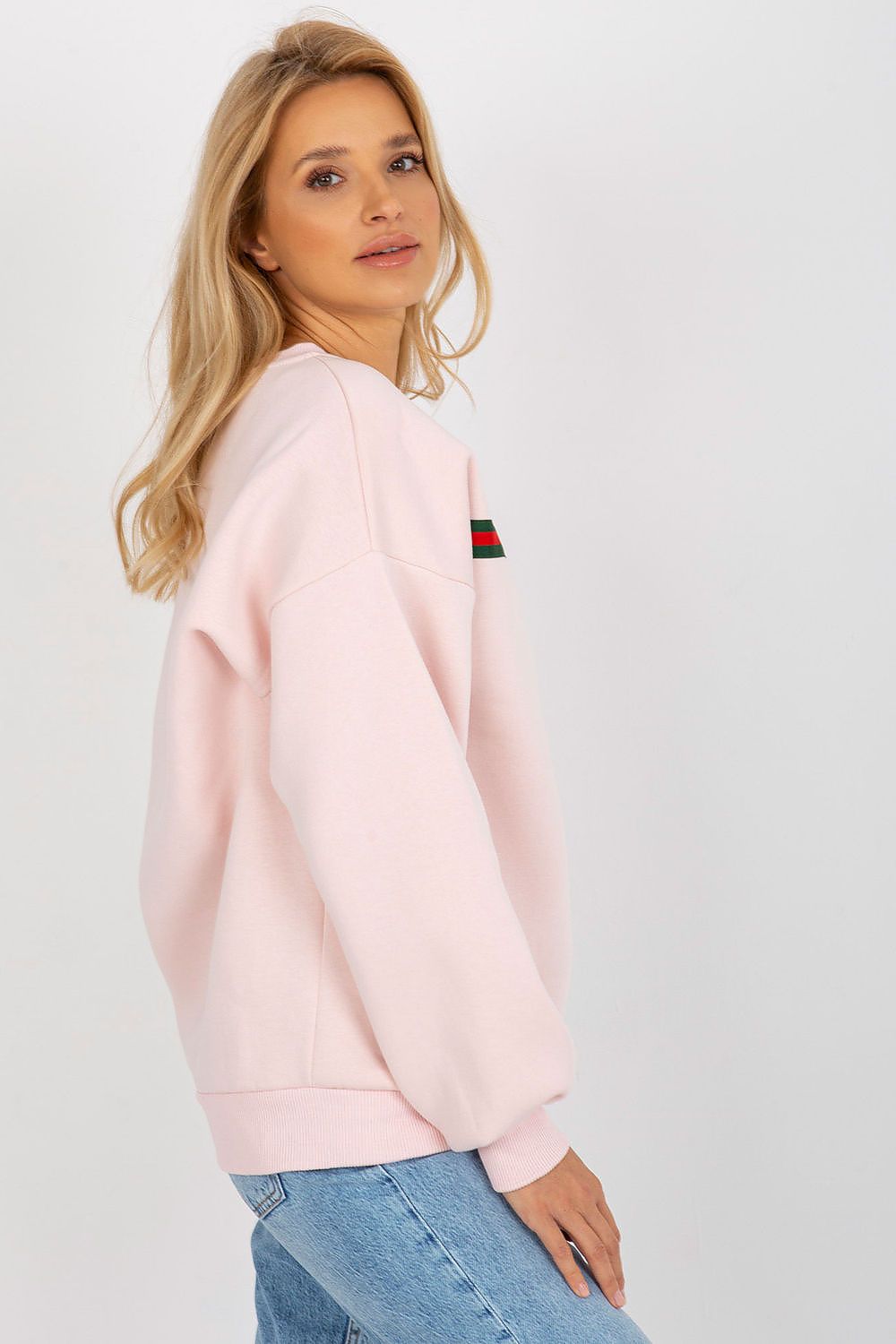 Women's Sweatshirt Striped Crew Neck Loose Fit Multicolour – Sweatshirt | GUOCALI – view 2