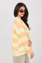 Women's Sweatshirt Striped Loose Fit Cotton Blend – Sweatshirt | GUOCALI