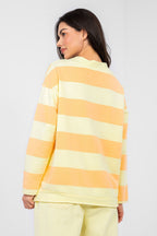 Women's Sweatshirt Striped Loose Fit Cotton Blend – Sweatshirt | GUOCALI – view 2