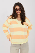Women's Sweatshirt Striped Loose Fit Cotton Blend – Sweatshirt | GUOCALI – view 4