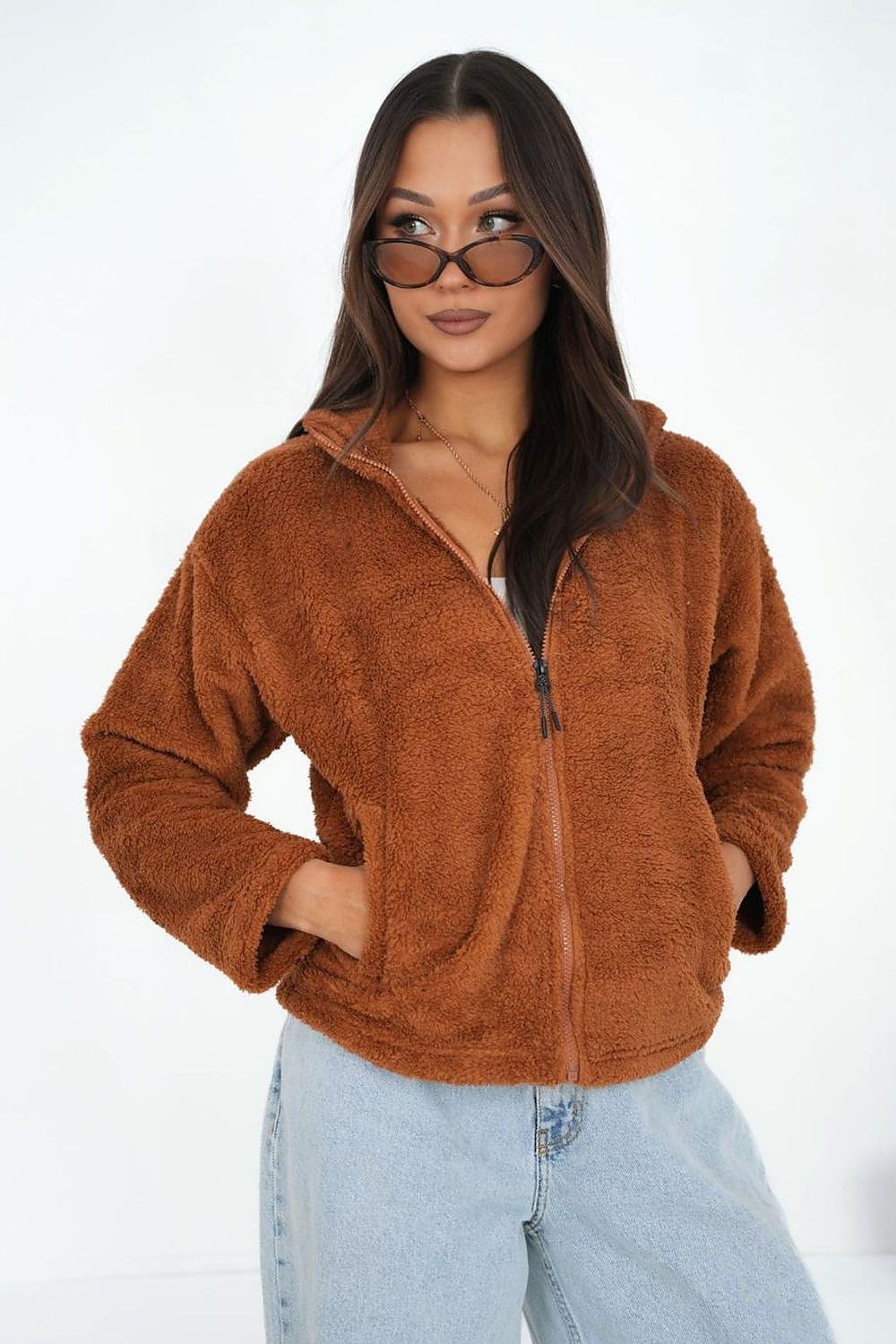 Women's Sweatshirt Teddy Full-Zip Stand Collar – Sweatshirt | GUOCALI – view 11
