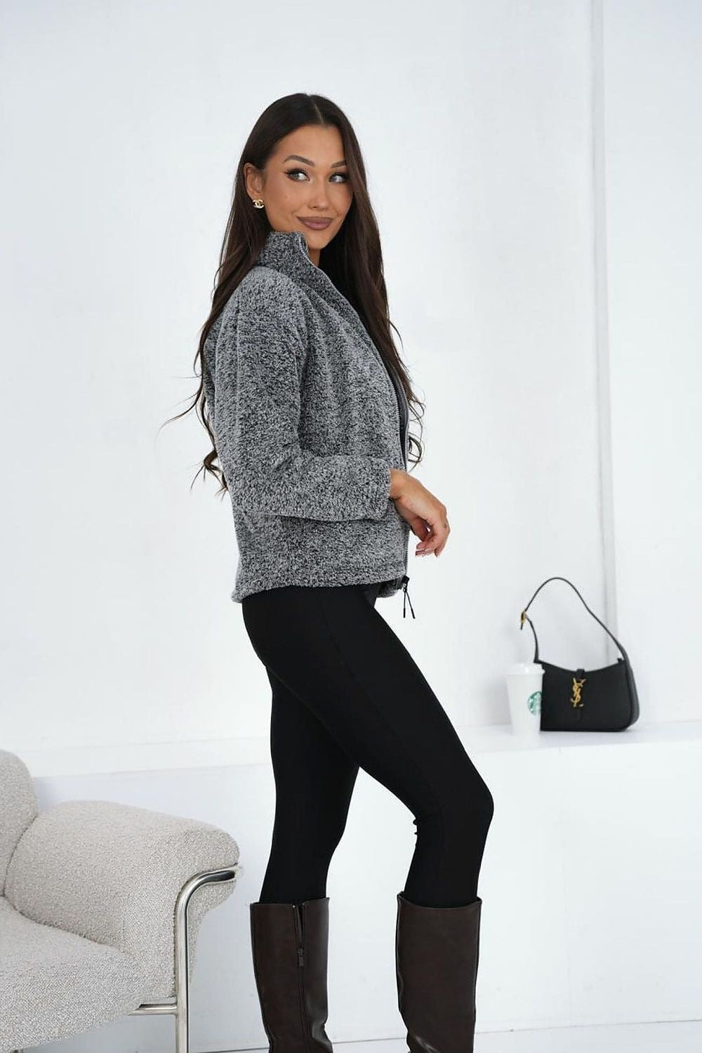 Women's Sweatshirt Teddy Full-Zip Stand Collar – Sweatshirt | GUOCALI – view 8