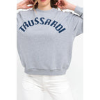Women's sweatshirt Trussardi Logo Lettering Crew Neck Grey Blue – view 3