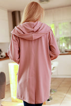 Women's Sweatshirt V-Neck Button Longline Stretch Cotton – Sweatshirt | GUOCALI – view 3