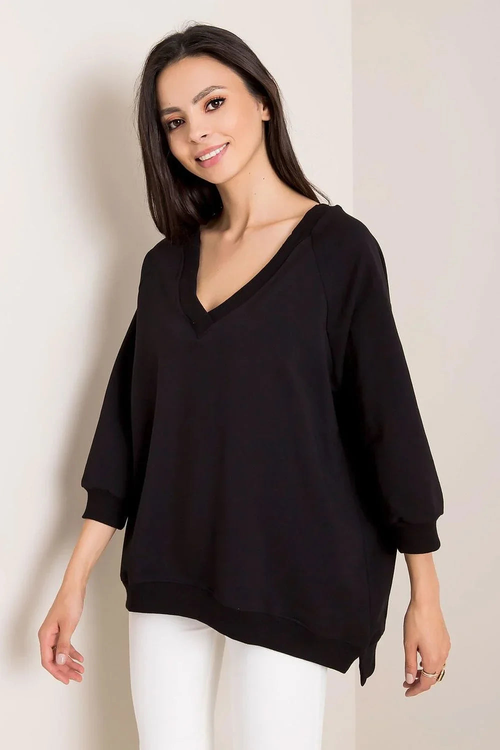 Women's sweatshirt Oversized Solid Hip Length Pullover – view 18
