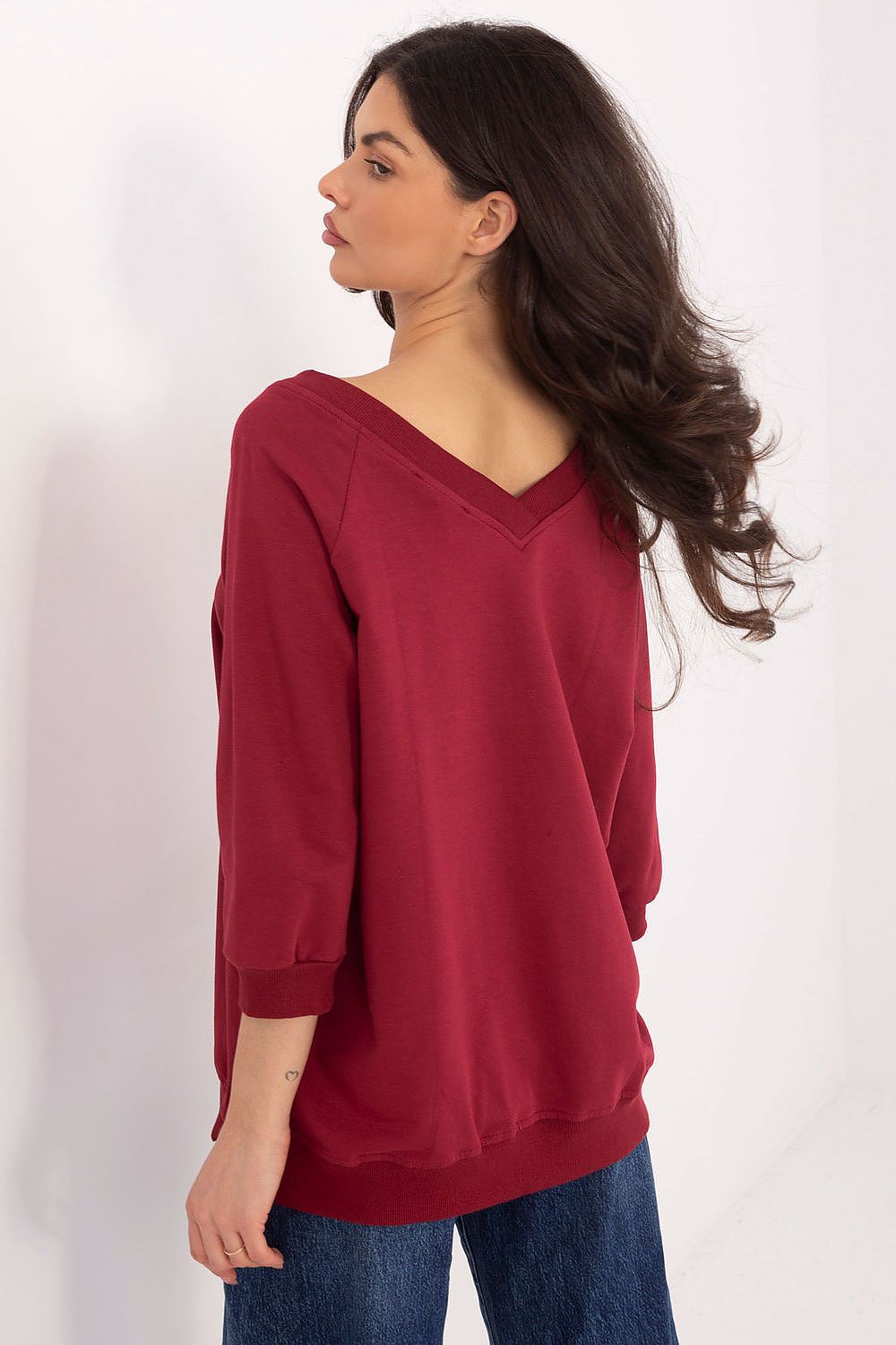 Women's sweatshirt Oversized Solid Hip Length Pullover – view 22