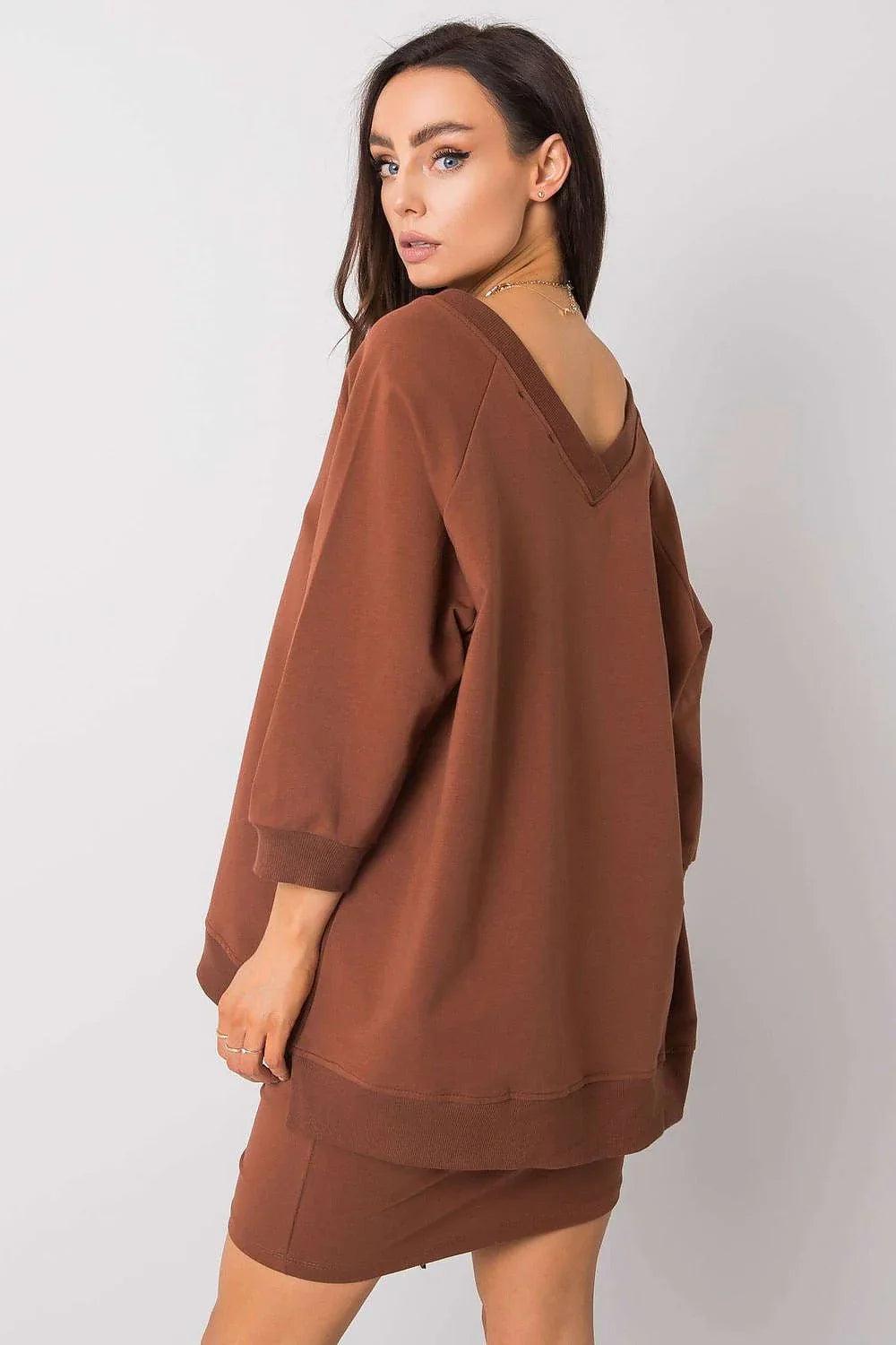 Women's sweatshirt Oversized Solid Hip Length Pullover – view 3