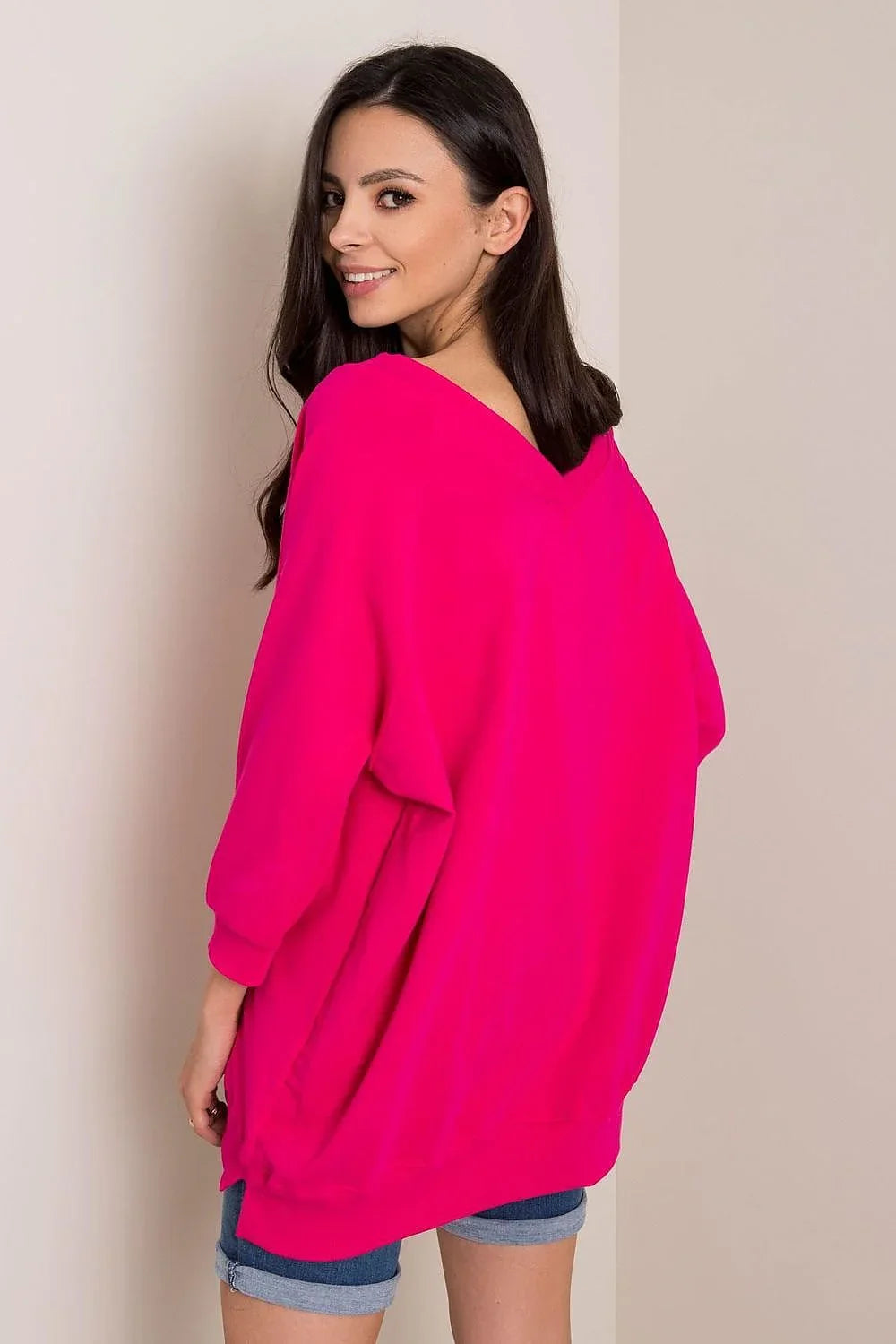 Women's sweatshirt Oversized Solid Hip Length Pullover – view 6