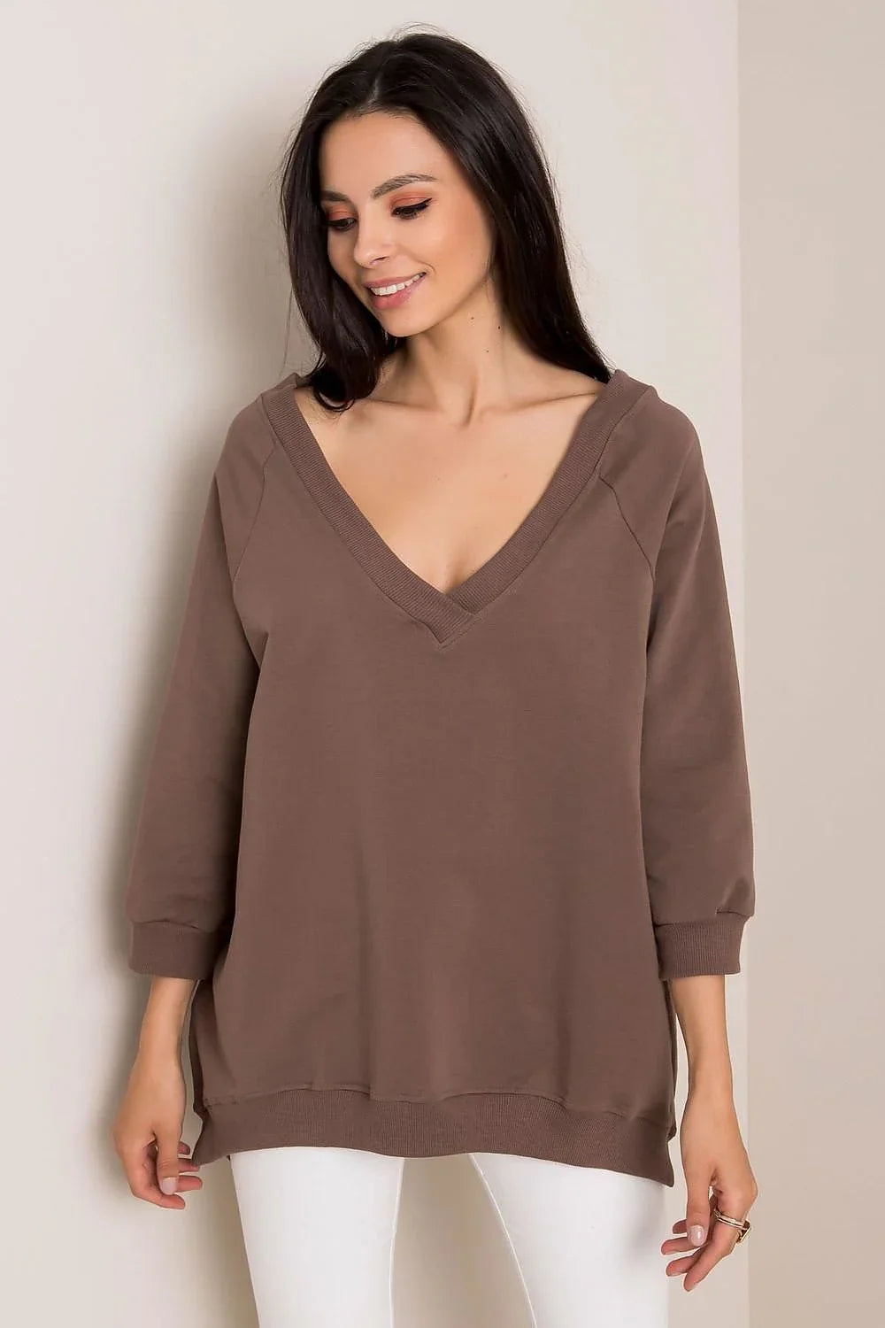 Women's sweatshirt Oversized Solid Hip Length Pullover – view 7