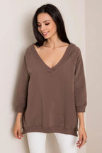 Women's sweatshirt Oversized Solid Hip Length Pullover – view 7