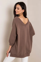 Women's sweatshirt Oversized Solid Hip Length Pullover – view 8