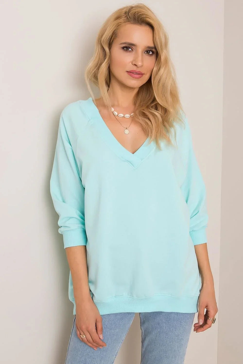 Women's sweatshirt Oversized Solid Hip Length Pullover – view 9