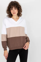 Women's sweatshirt Colorblock Hip Length Stretch Cotton – main view