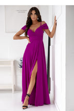 Wrap Neck Evening Maxi Dress – Thin Straps, Slit Hem | GUOCALI – view 2